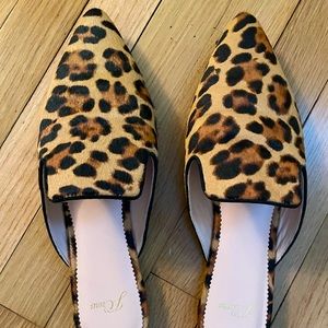 Jcrew Leopard slides